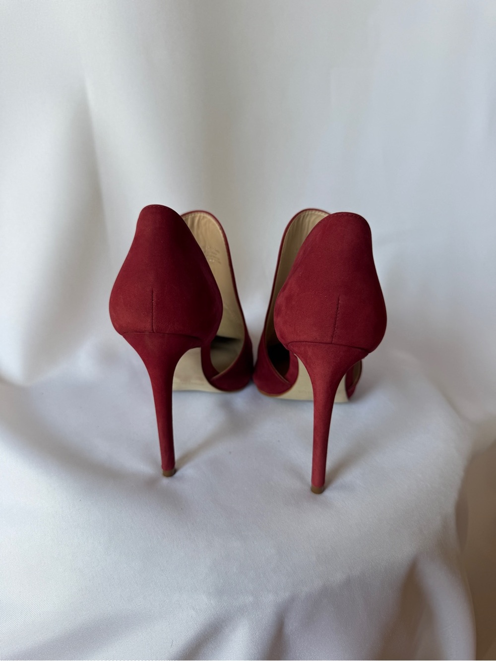 Steve Madden Red Suede D'Orsay Pointed-Toe Stiletto Boots View 4